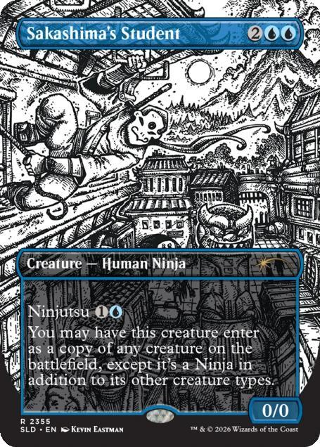 Sakashima’s Student [2355] [Borderless] [Kevin Eastman] [Ink] [Secret Lair Drop] [Non-Foil]