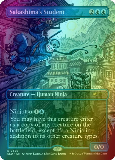 Sakashima’s Student [2359] [Borderless] [Kevin Eastman] [Color] [Secret Lair Drop] [Foil]