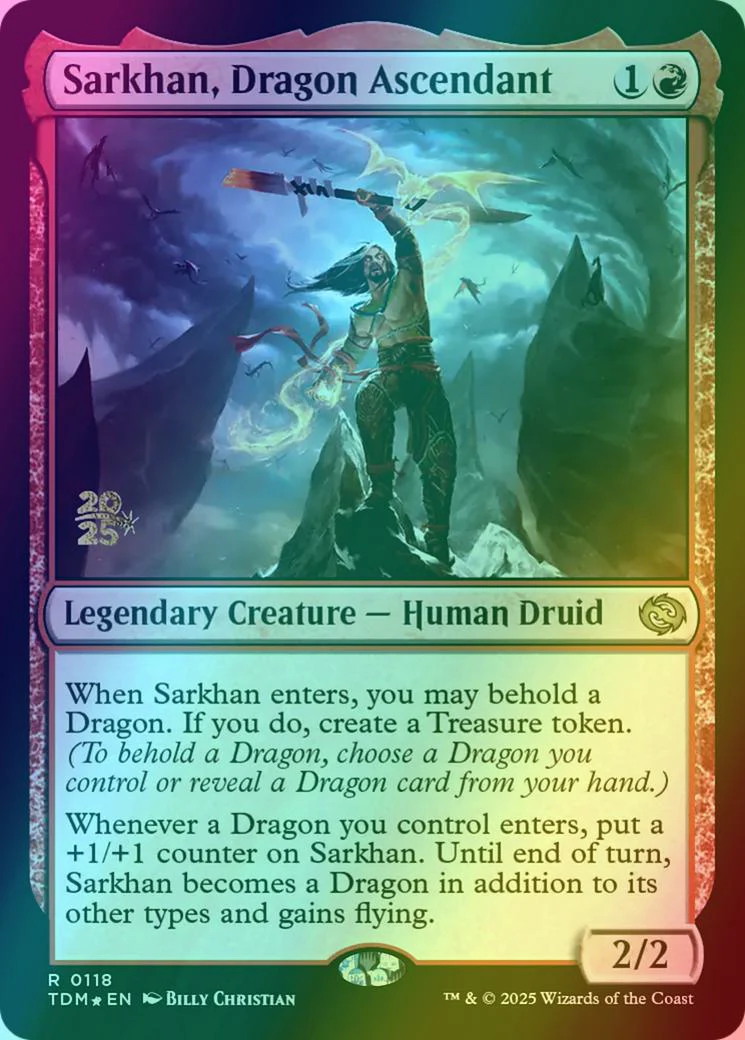 Sarkhan, Dragon Ascendant [118s] [Prerelease] [Tarkir: Dragonstorm: Promos] [Foil]