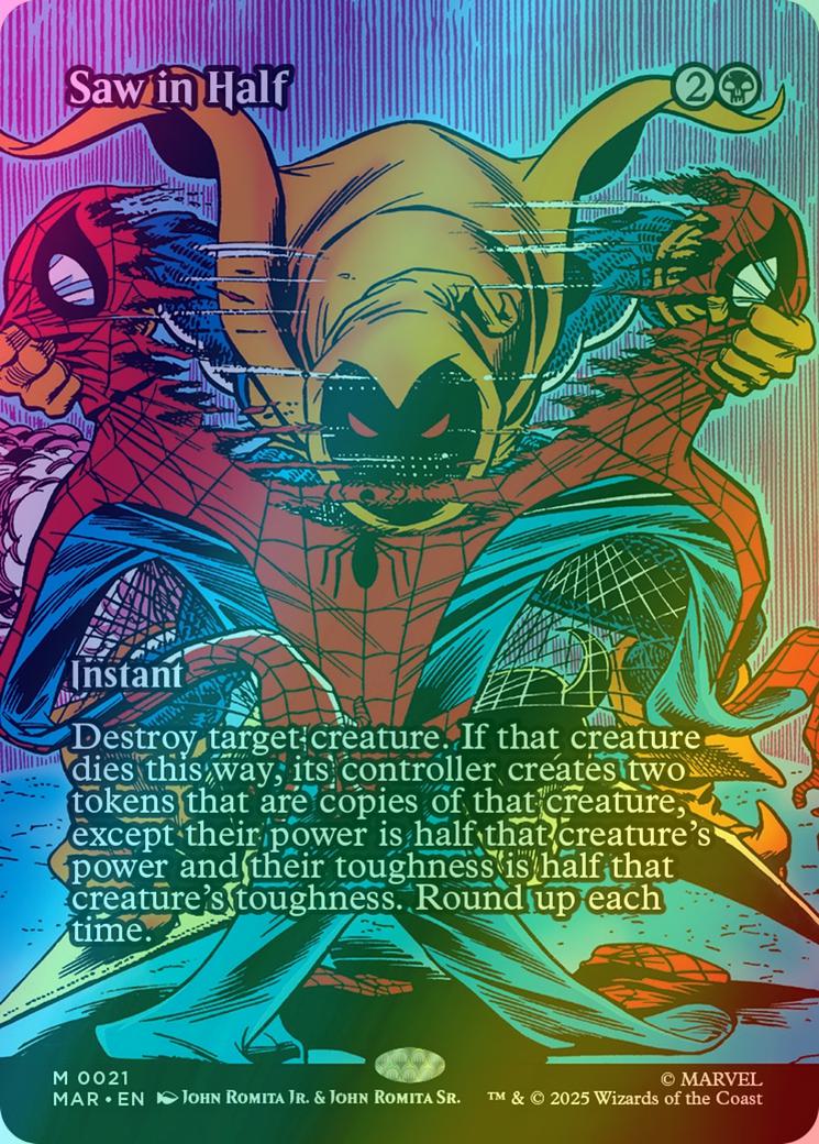 Saw in Half [21] [Borderless] [Source Material] [Marvel Universe] [Foil]