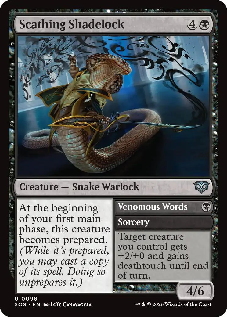 Scathing Shadelock // Venomous Words [98] [Secrets of Strixhaven] [Non-Foil]
