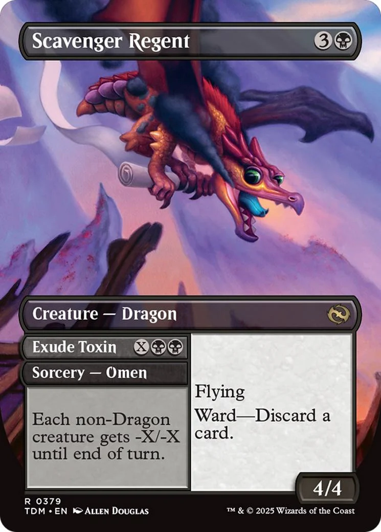 Scavenger Regent // Exude Toxin // Scavenger Regent // Exude Toxin [379] [Borderless] [Tarkir: Dragonstorm] [Non-Foil] - Image 2