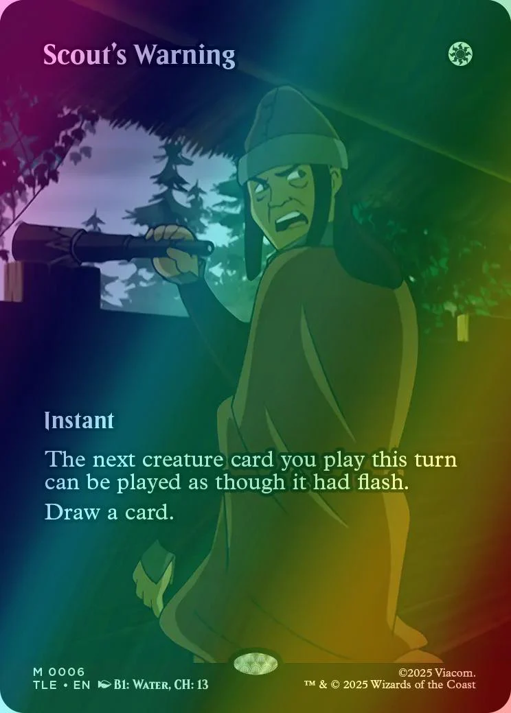 Scout's Warning [6] [Borderless] [Source Material] [Avatar: The Last Airbender Eternal] [Foil]