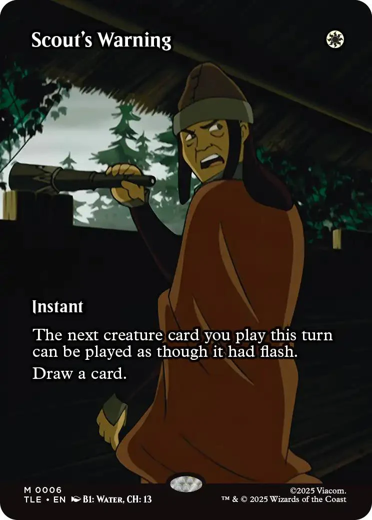 Scout's Warning [6] [Borderless] [Source Material] [Avatar: The Last Airbender Eternal] [Non-Foil]