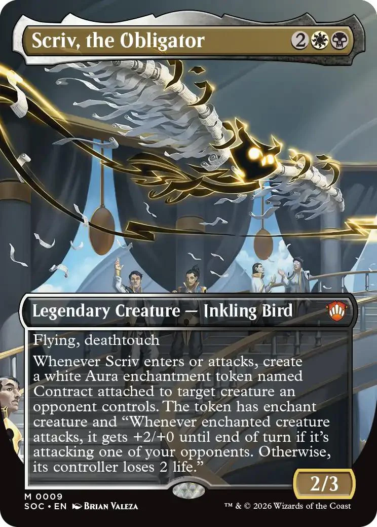 Scriv, the Obligator [9] [Borderless] [Secrets of Strixhaven: Commander] [Non-Foil]