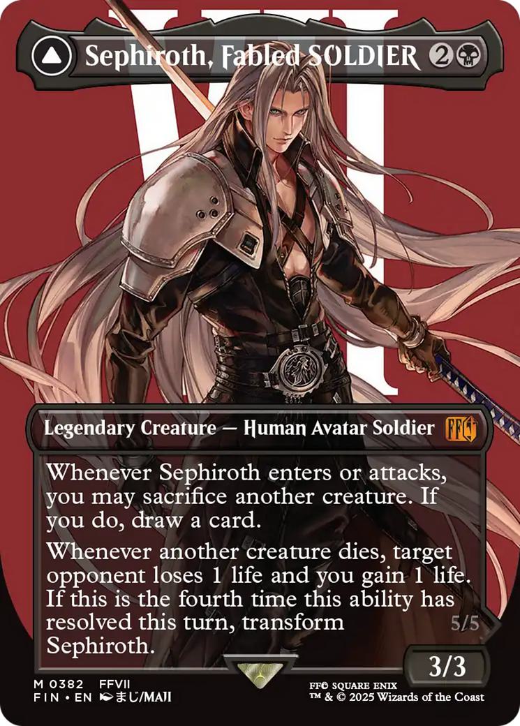 Sephiroth, Fabled SOLDIER // Sephiroth, One-Winged Angel [382] [Borderless] [Character] [FINAL FANTASY] [Non-Foil]