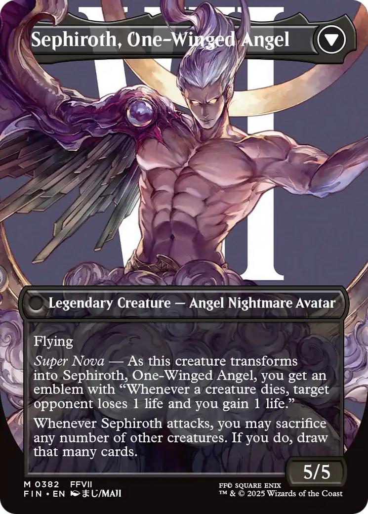 Sephiroth, Fabled SOLDIER // Sephiroth, One-Winged Angel [382] [Borderless] [Character] [FINAL FANTASY] [Non-Foil] - Image 2