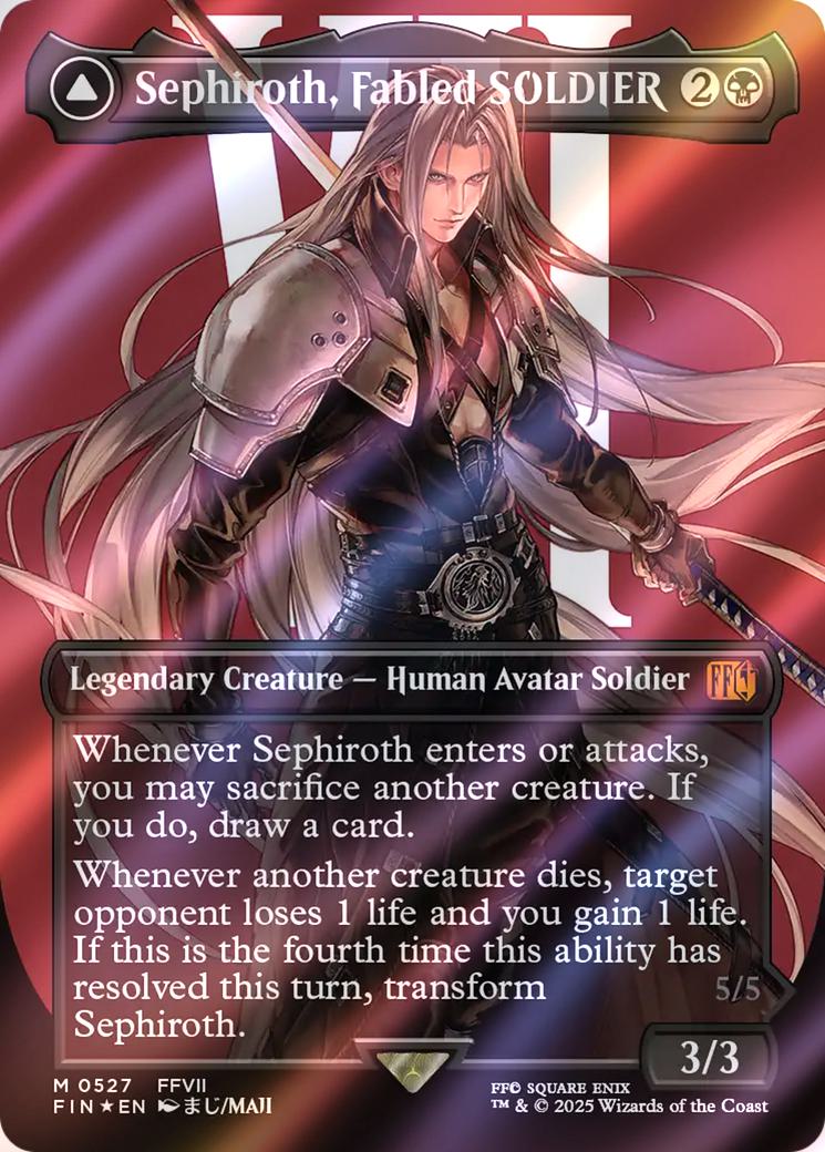 Sephiroth, Fabled SOLDIER // Sephiroth, One-Winged Angel [527] [Borderless] [Character] [FINAL FANTASY] [Surge Foil]