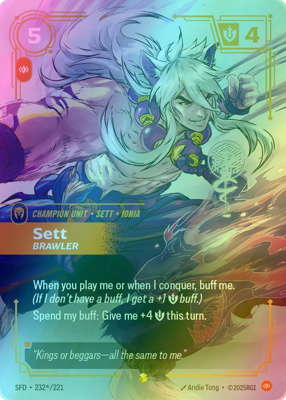 Sett - Brawler (Signature) - 232*/221 [Spiritforged] [Foil]