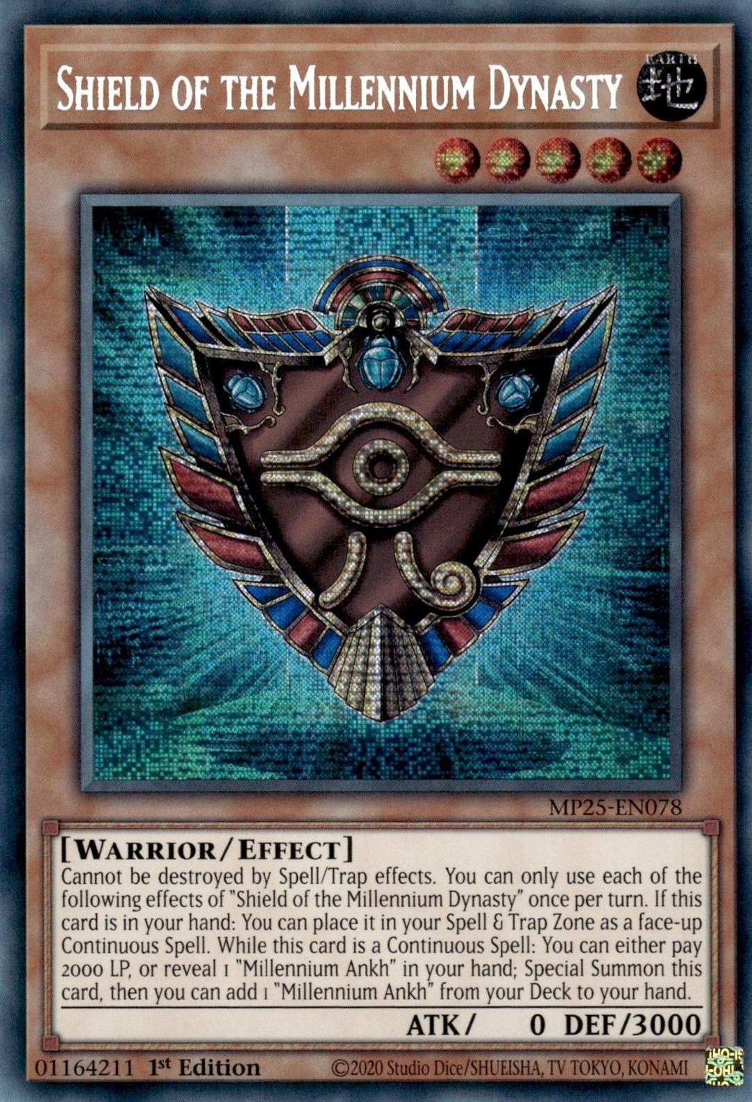 Shield of the Millennium Dynasty - MP25-EN078 - Prismatic Secret Rare - 1st Edition