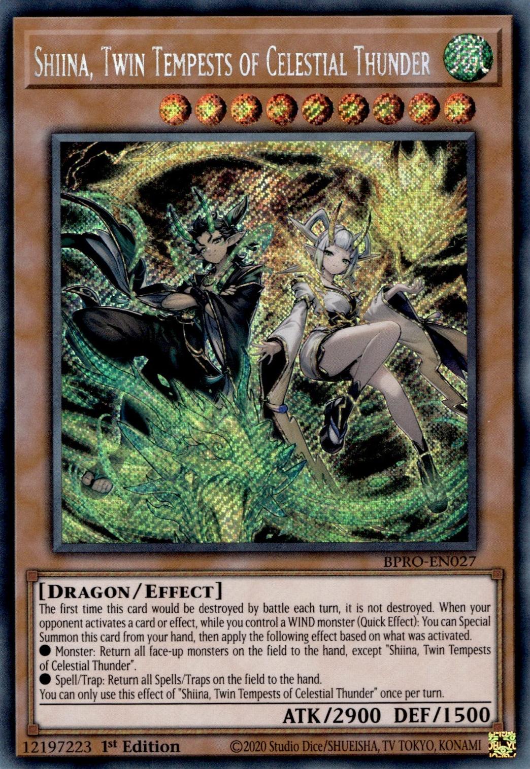 Shiina, Twin Tempests of Celestial Thunder - BPRO-EN027 - Secret Rare - 1st Edition
