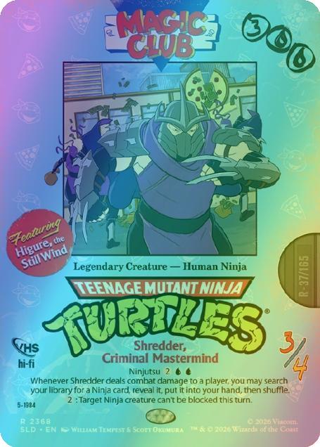 Shredder, Criminal Mastermind - Higure, the Still Wind [2368] [Borderless] [VHS Villains] [Secret Lair Drop] [Foil]