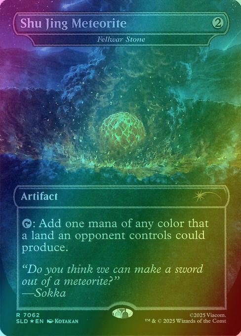 Shu Jing Meteorite - Fellwar Stone [7062] [Borderless] [Avatar: The Last Airbender: Bonus Cards] [Secret Lair Drop] [Foil]