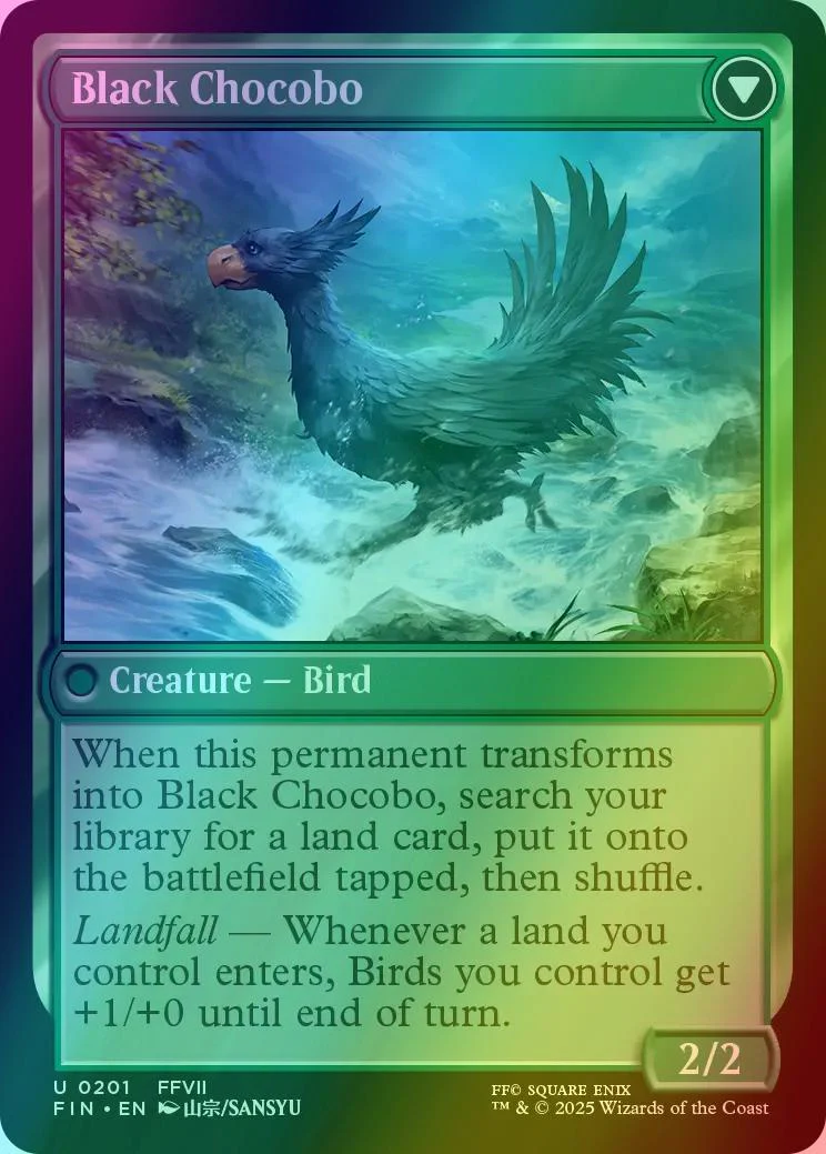 Sidequest: Raise a Chocobo // Black Chocobo [201] [FINAL FANTASY] [Foil] - Image 2