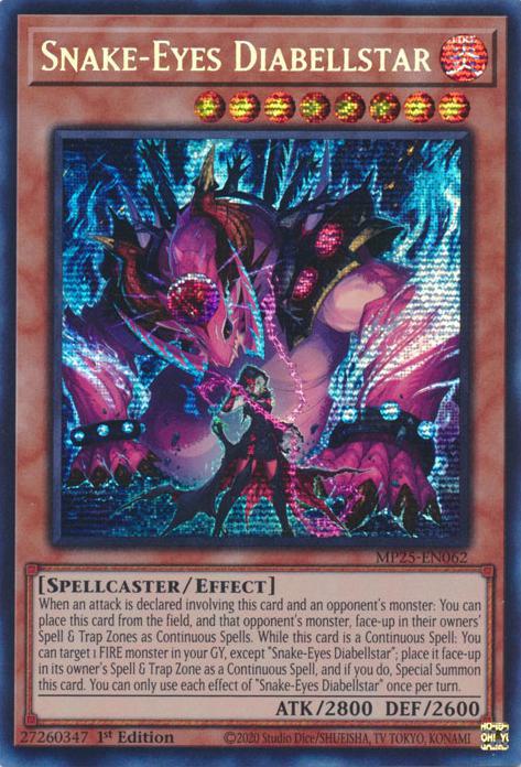 Snake-Eyes Diabellstar - MP25-EN062 - Prismatic Secret Rare - 1st Edition