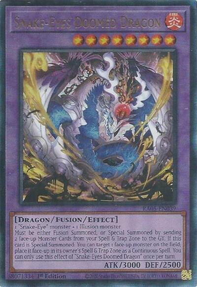 Snake-Eyes Doomed Dragon - RA05-EN039 - Ultimate Rare - 1st Edition