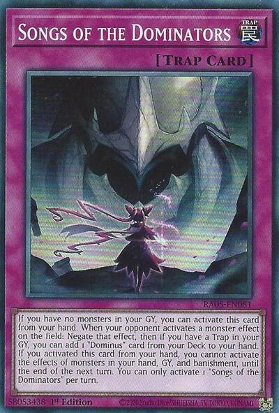 Songs of the Dominators - RA05-EN081 - Super Rare - 1st Edition