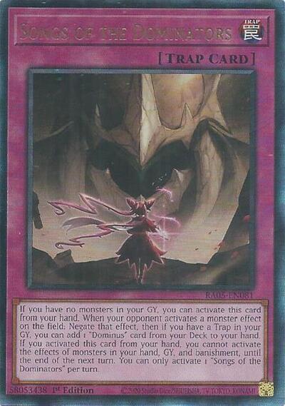 Songs of the Dominators - RA05-EN081 - Ultimate Rare - 1st Edition