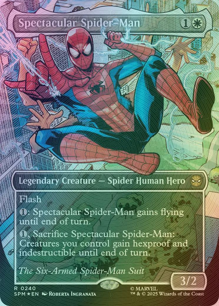 Spectacular Spider-Man [240] [Borderless] [Costume Change] [Six Arms] [Marvel's Spider-Man] [Textured Foil]