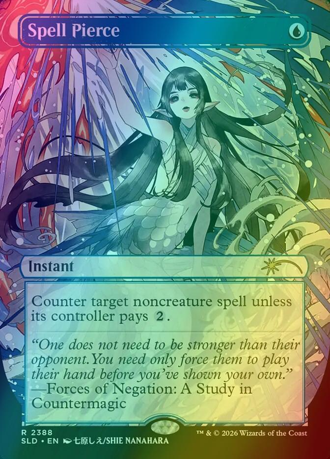 Spell Pierce [2388] [Borderless] [Return to Mystical Archive] [Secret Lair Drop] [Foil]