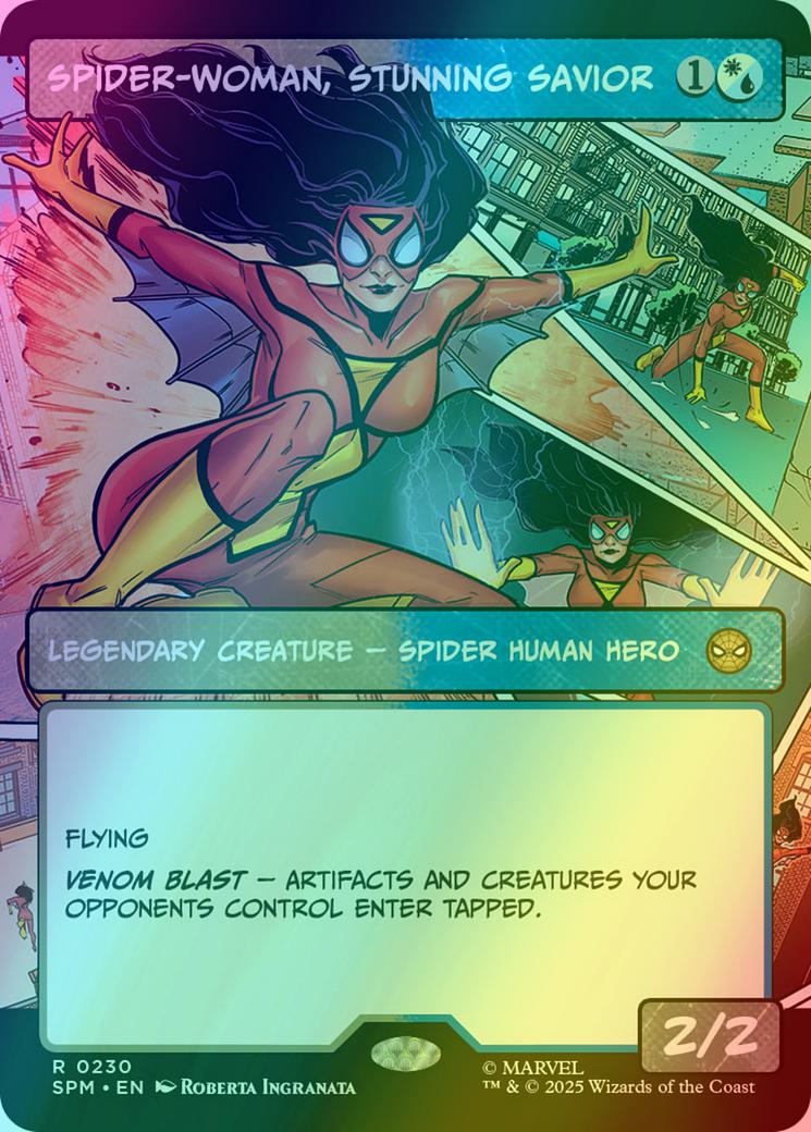 Spider-Woman, Stunning Savior [230] [Borderless] [Panel] [Marvel's Spider-Man] [Foil]