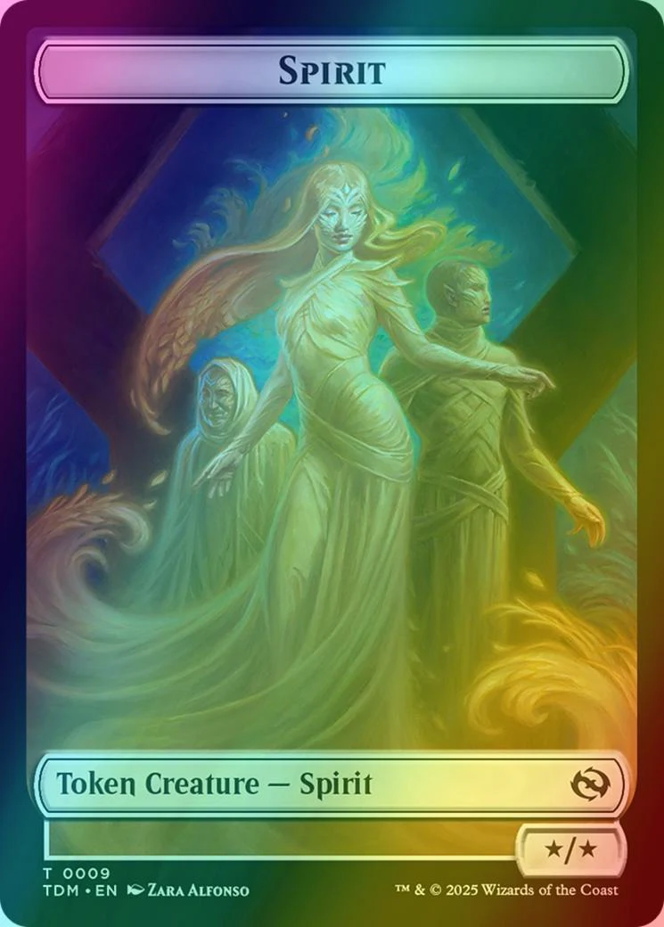 Spirit Token (08) // Spirit Token (09) [Tarkir: Dragonstorm: Tokens] [Foil] - Image 2
