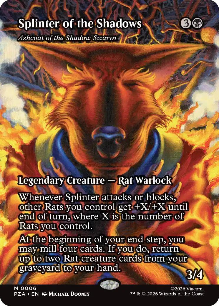 Splinter of the Shadows - Ashcoat of the Shadow Swarm [6] [Borderless] [Teenage Mutant Ninja Turtles Source Material] [Non-Foil]