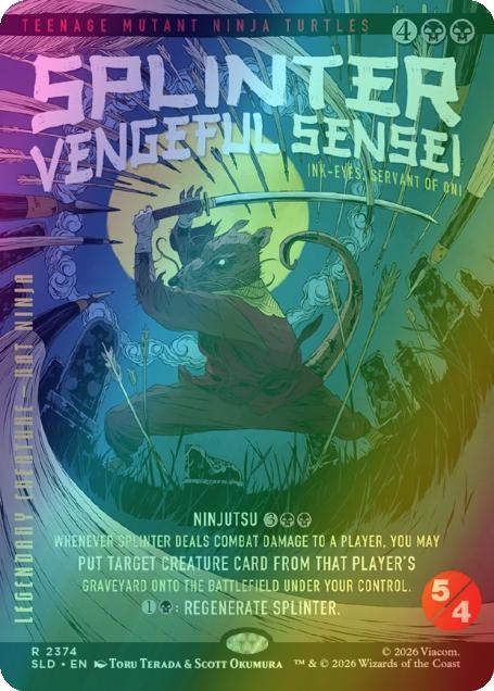 Splinter, Vengeful Sensei - Ink-Eyes, Servant of Oni [2374] [Borderless] [Last Ronin] [Secret Lair Drop] [Foil]