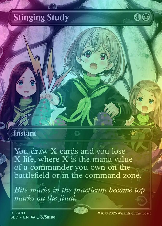 Stinging Study [2481] [Borderless] [Mahō Gakuin Seishun Hakusho] [Secret Lair Drop] [Foil]