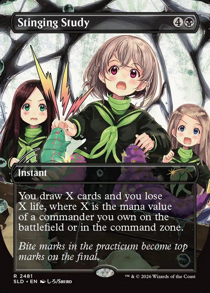 Stinging Study [2481] [Borderless] [Mahō Gakuin Seishun Hakusho] [Secret Lair Drop] [Non-Foil]