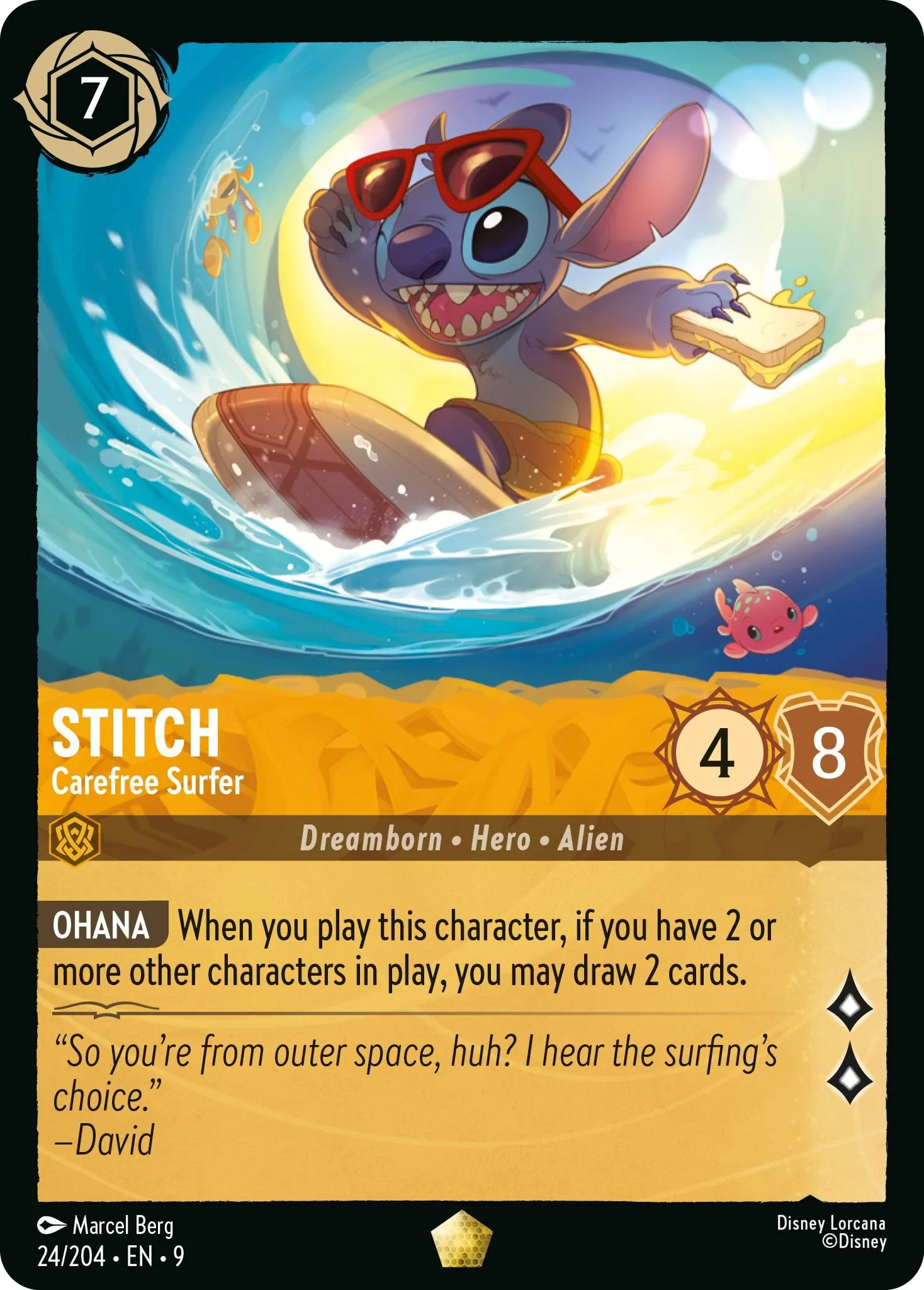Stitch - Carefree Surfer - 24/204 [Fabled] [Non-Foil]