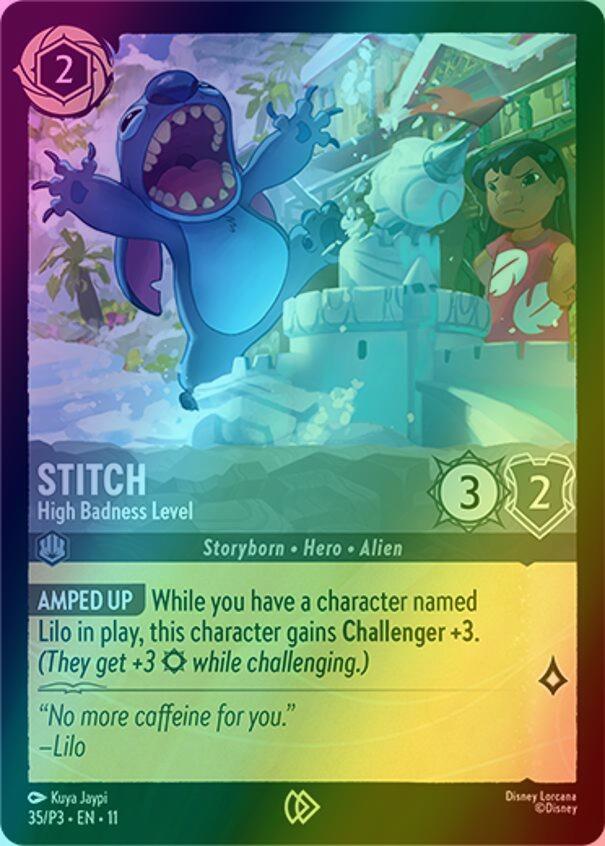 Stitch - High Badness Level - 35/P3 [Disney Lorcana Promo Cards] [Cold Foil]