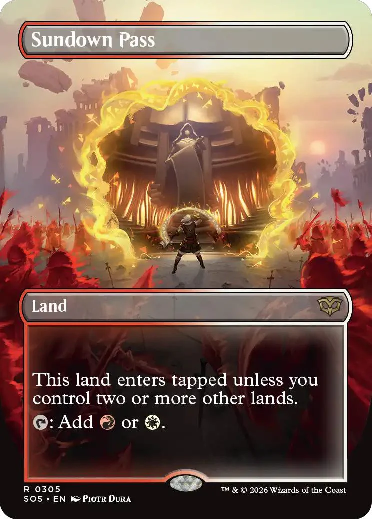 Sundown Pass [305] [Borderless] [Protal View Land] [Secrets of Strixhaven] [Non-Foil]