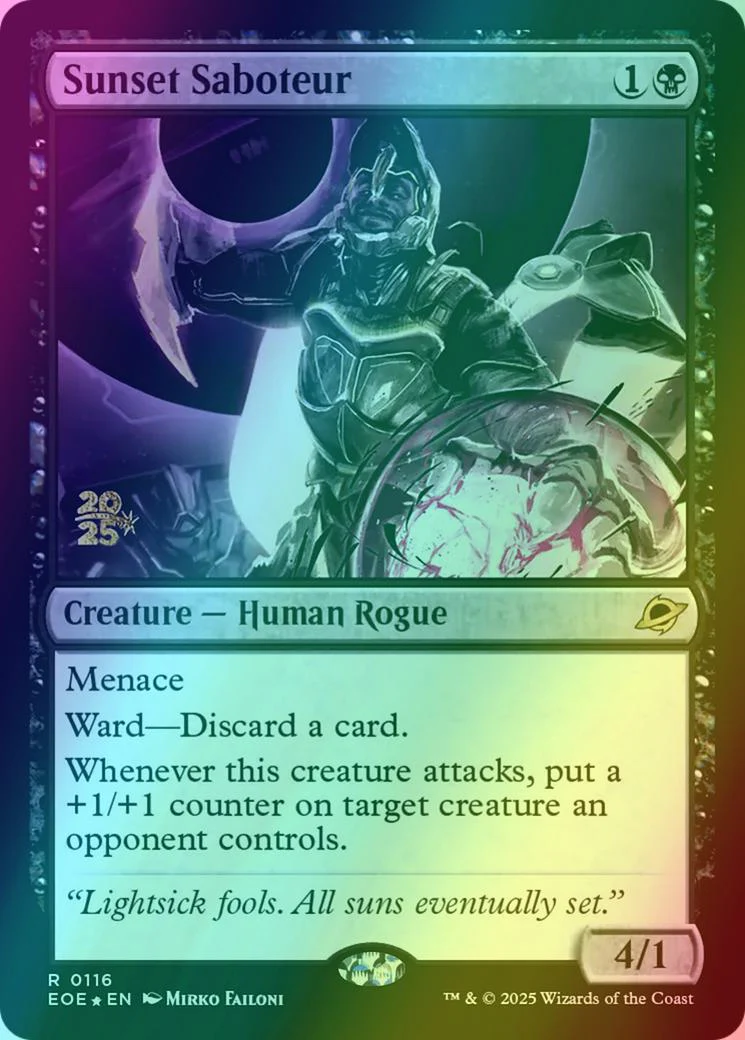Sunset Saboteur [116s] [Prerelease] [Edge of Eternities: Promos] [Foil]