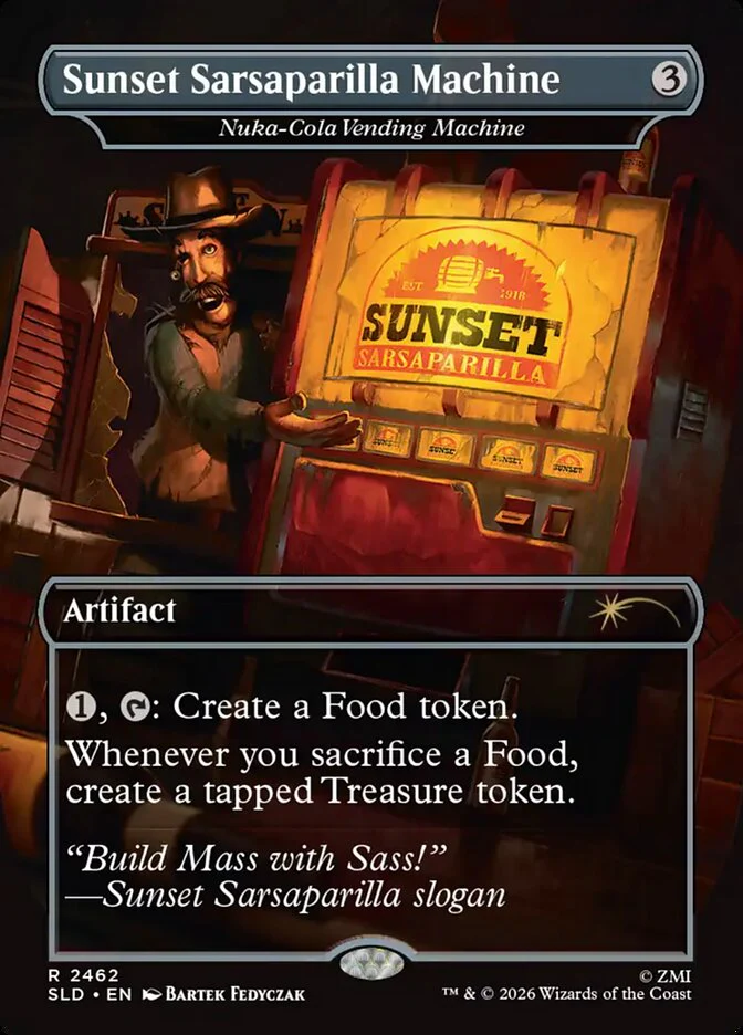 Sunset Sarsaparilla Machine - Nuka-Cola Vending Machine [2462] [Borderless] [Fallout: Welcome to New Vegas] [Secret Lair Drop] [Non-Foil]