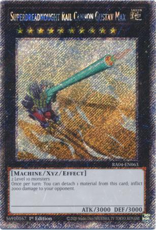 Superdreadnought Rail Cannon Gustav Max - RA04-EN063 - Platinum Secret Rare - 1st Edition