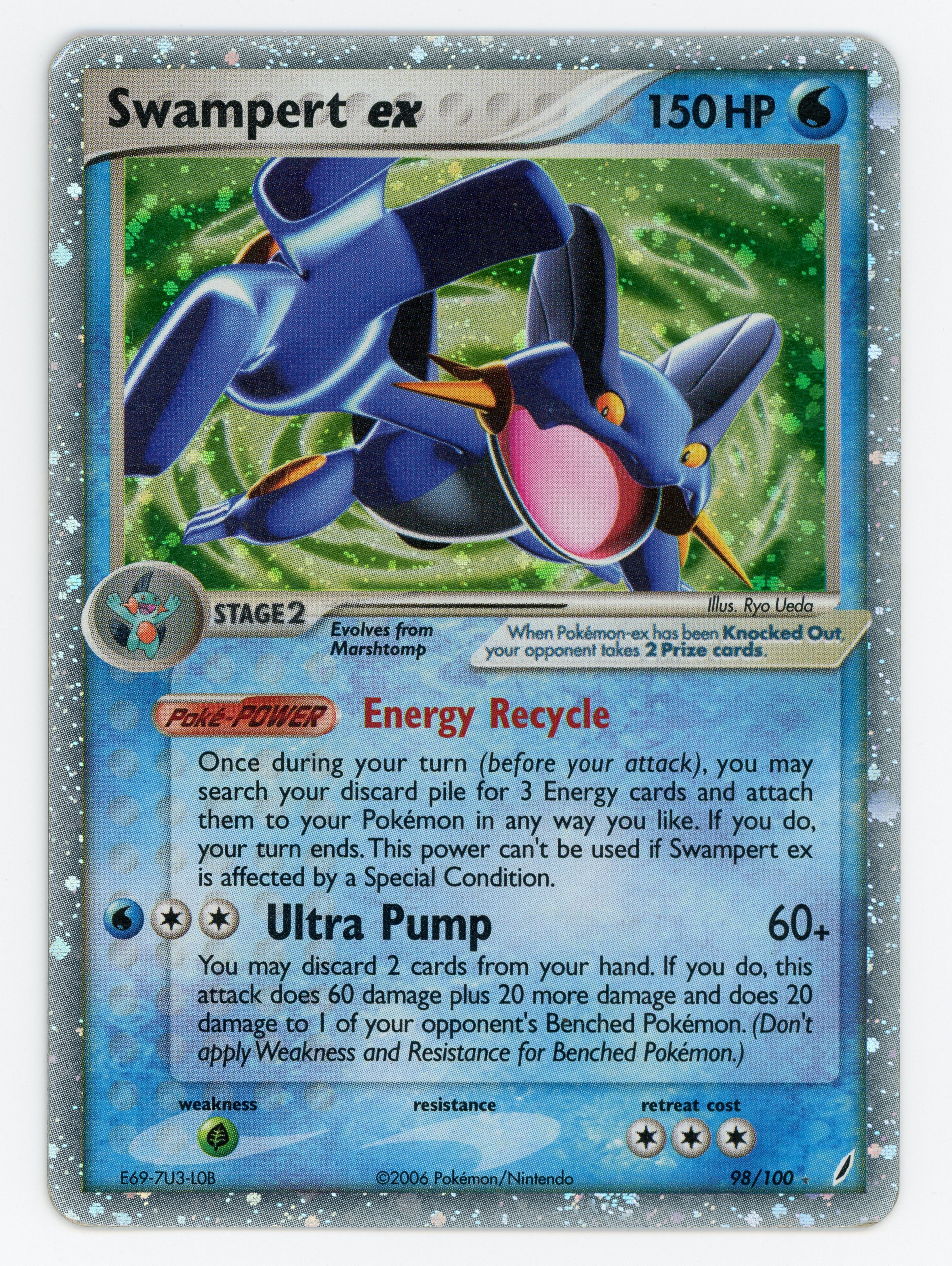 Swampert ex - 98/100 - Rare Holo EX - Ultra Rare - Scan 15581
