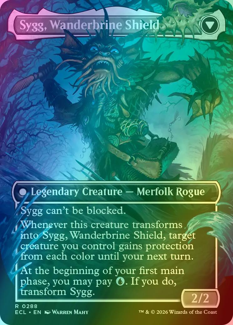 Sygg, Wanderwine Wisdom // Sygg, Wanderbrine Shield [288] [Borderless] [Lorwyn Eclipsed] [Foil] - Image 2