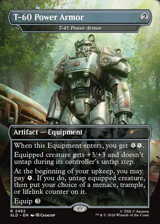 T-60 Power Armor - T-45 Power Armor [2452] [Borderless] [Fallout: Beyond Vault 33] [Secret Lair Drop] [Non-Foil]