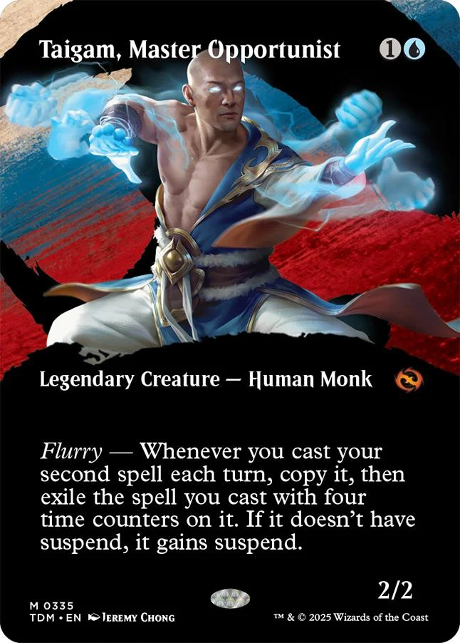 Taigam, Master Opportunist [335] [Borderless] [Clan] [Tarkir: Dragonstorm] [Non-Foil]