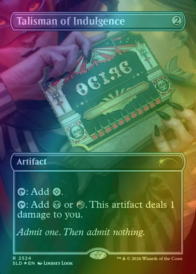Talisman of Indulgence [2524] [Borderless] [Viva la Rakdos] [Secret Lair Drop] [Foil]