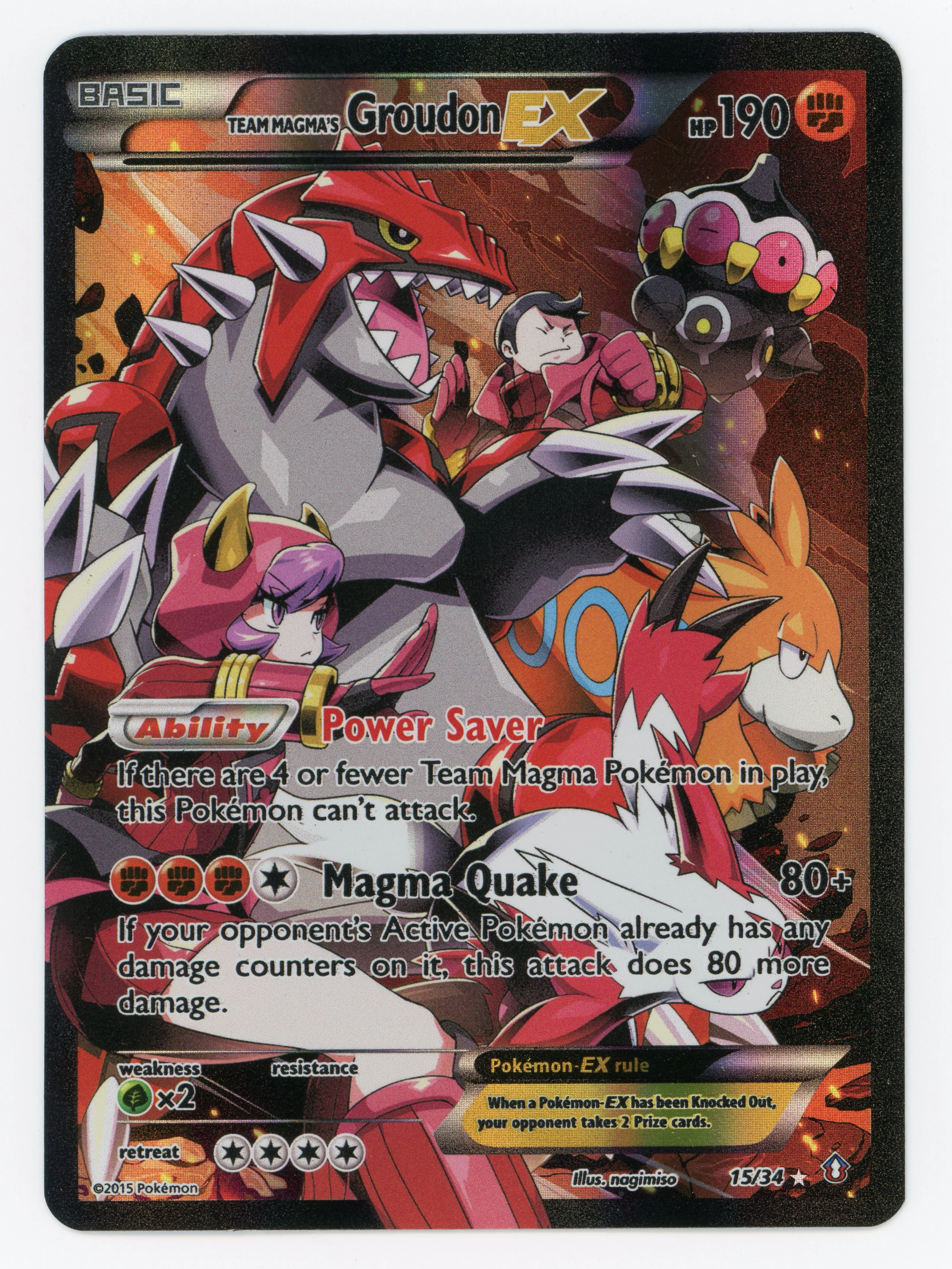 Team Magma's Groudon-ex - 15/34 - Rare Holo EX - Ultra Rare - Scan 15583