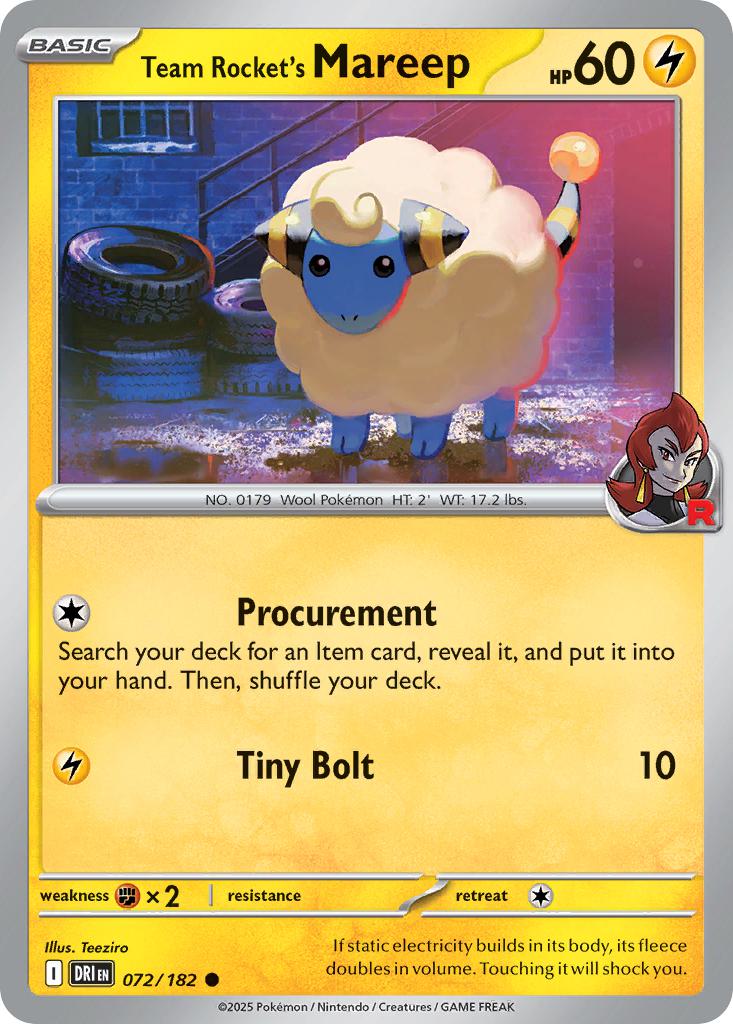 Team Rocket's Mareep - 072/182 - Common [sv10-072] [Non-Holo]