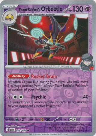 Team Rocket's Orbeetle - 089/182 - Uncommon [sv10-089] [Reverse Holo]