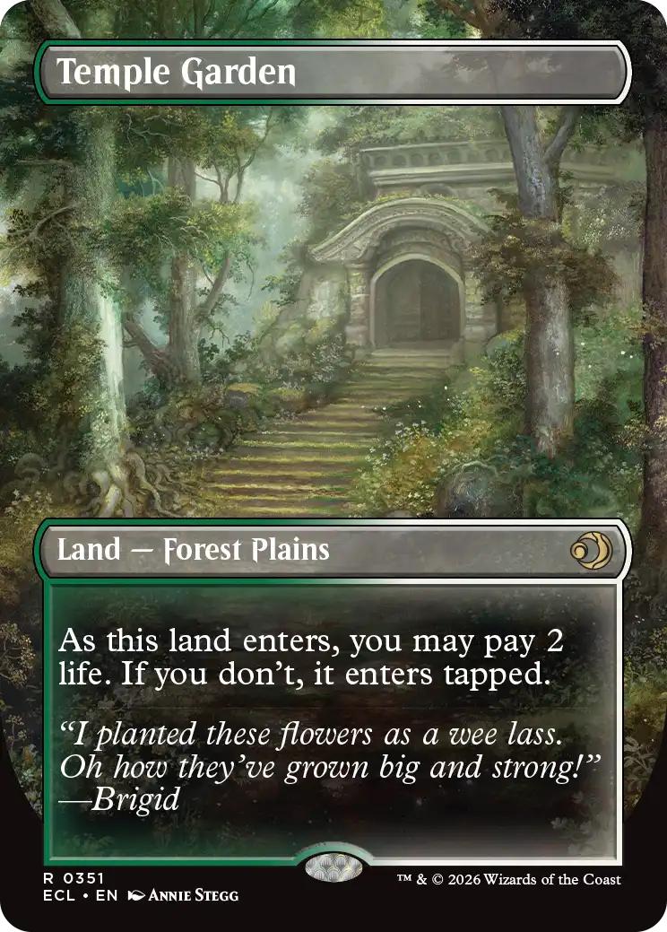 Temple Garden // Temple Garden [351] [Borderless] [Reversible Shock Lands] [Lorwyn Eclipsed] [Non-Foil]