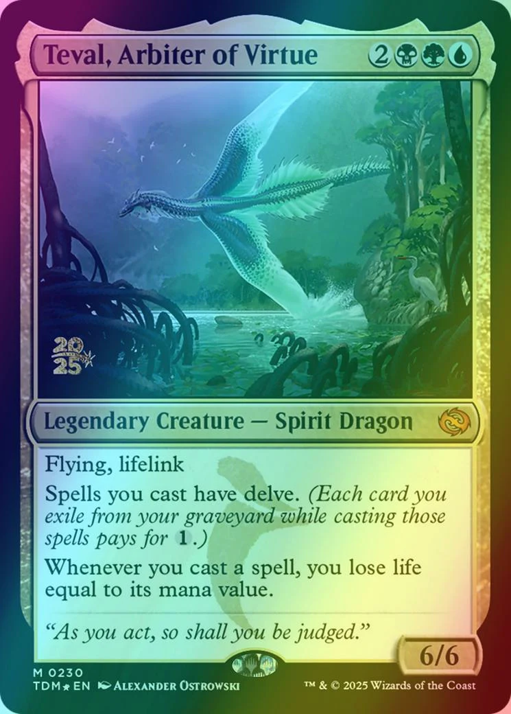 Teval, Arbiter of Virtue [230s] [Prerelease] [Tarkir: Dragonstorm: Promos] [Foil]
