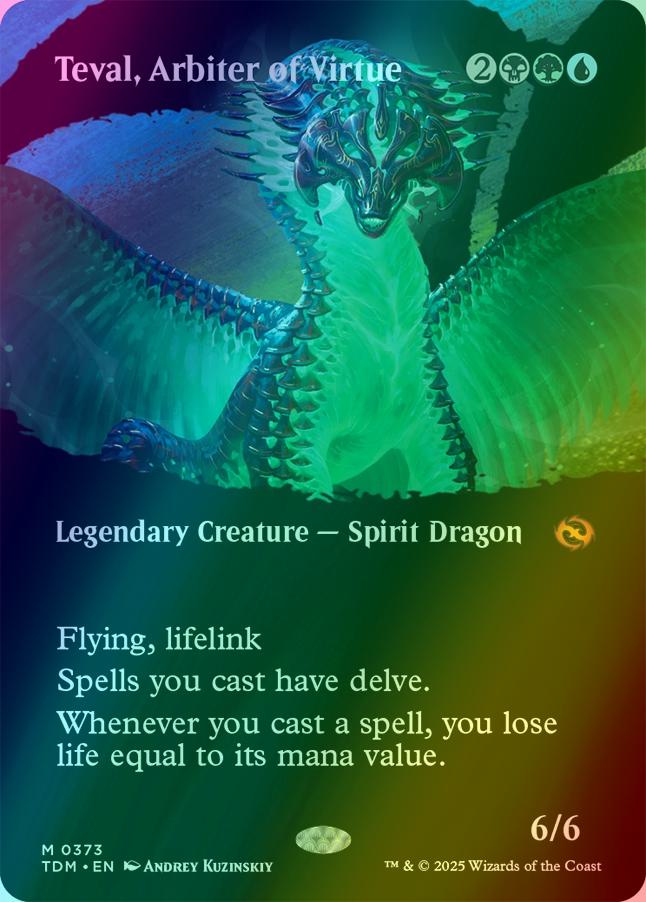 Teval, Arbiter of Virtue [373] [Borderless] [Clan] [Tarkir: Dragonstorm] [Foil]