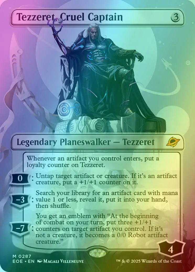 Tezzeret, Cruel Captain [287] [Borderless] [Triumphant] [Edge of Eternities] [Foil]