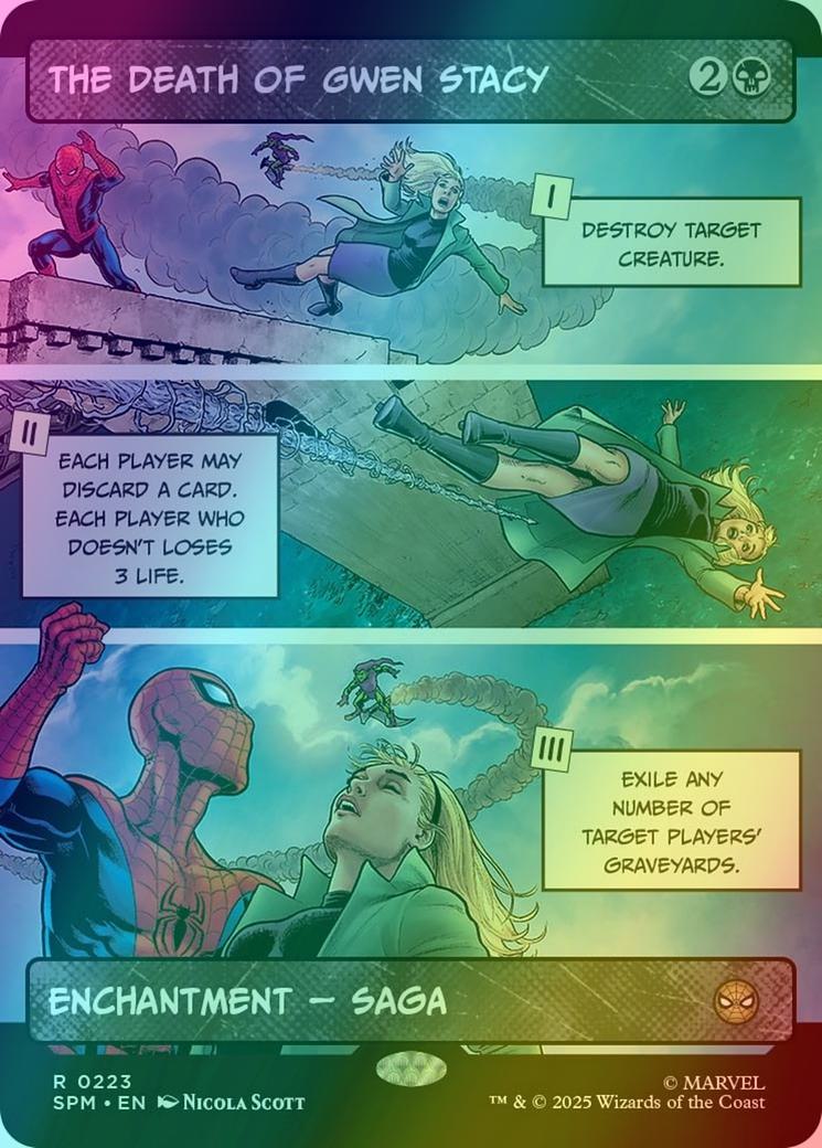 The Death of Gwen Stacy [223] [Borderless] [Panel] [Marvel's Spider-Man] [Foil]