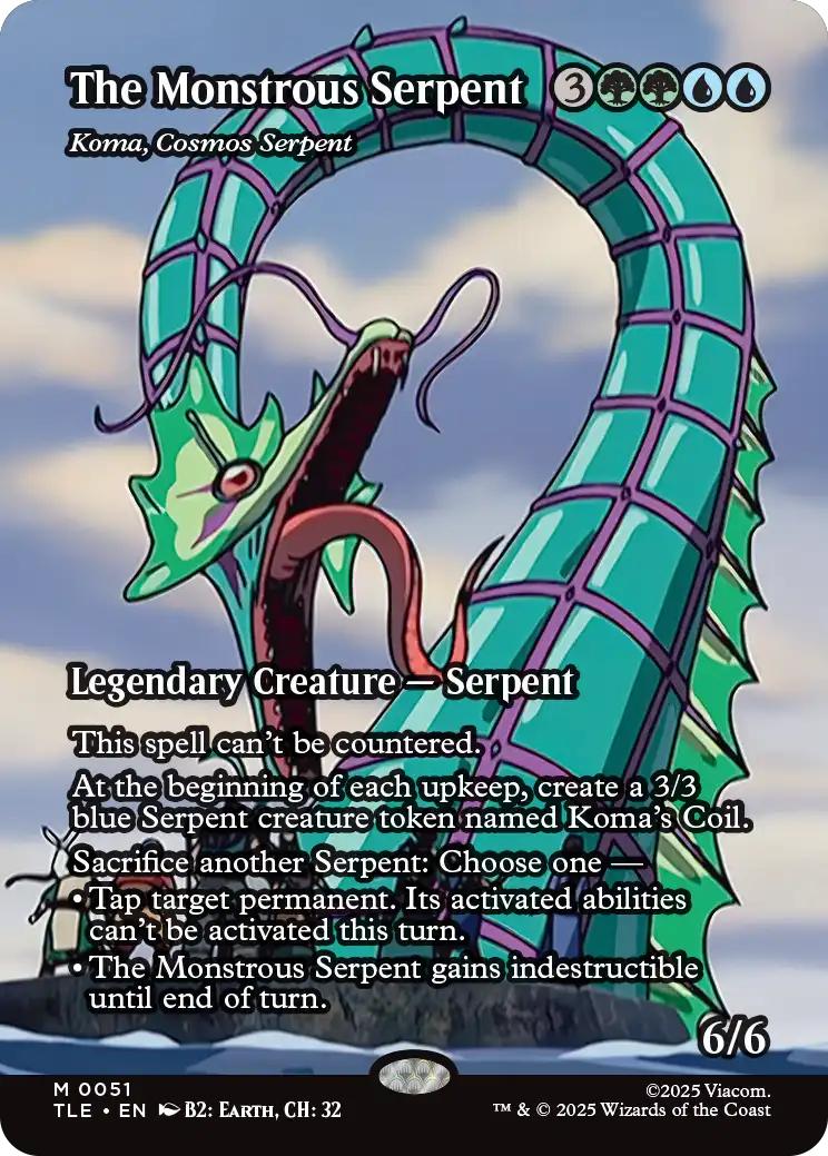 The Monstrous Serpent - Koma, Cosmos Serpent [51] [Borderless] [Source Material] [Avatar: The Last Airbender Eternal] [Non-Foil]